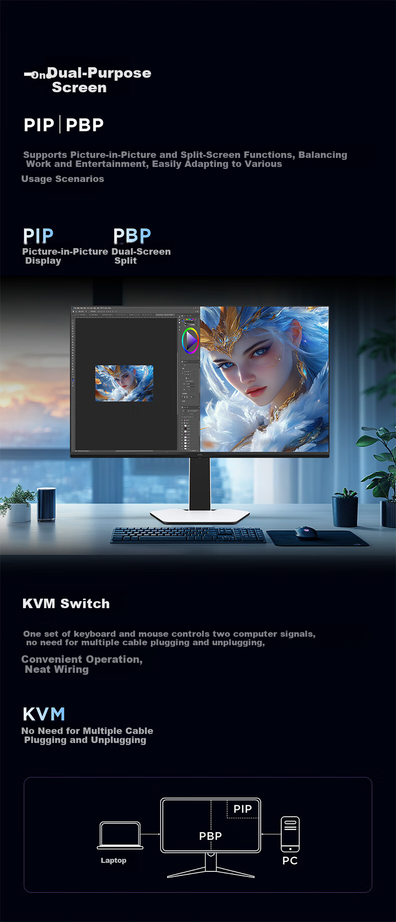 FFALCON 31.5-Inch 4K 165Hz 1400 Zone QD-MiniLED High Refresh Rate Gaming Monitor, Type-C 90W, Office Computer Display R32U81 10