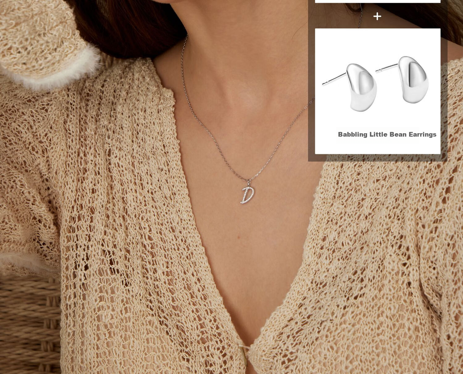 Arsis Art Letter Necklace for Women, Silver Necklace with Original Design, Fashionable And Versatile, Birthday Gift for Girlfriend 26
