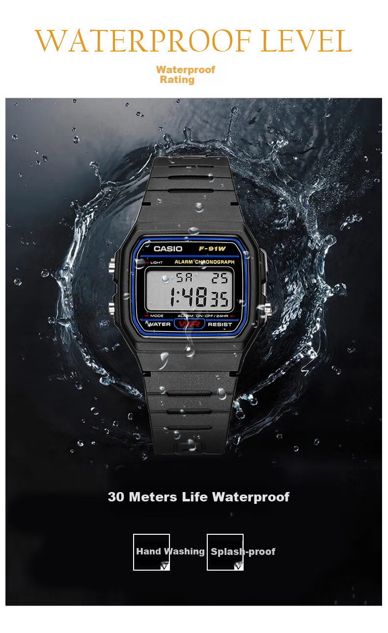 Casio Casio F-91W Watch for Men And Women, Retro Small Square Student Watch F-91WM 4