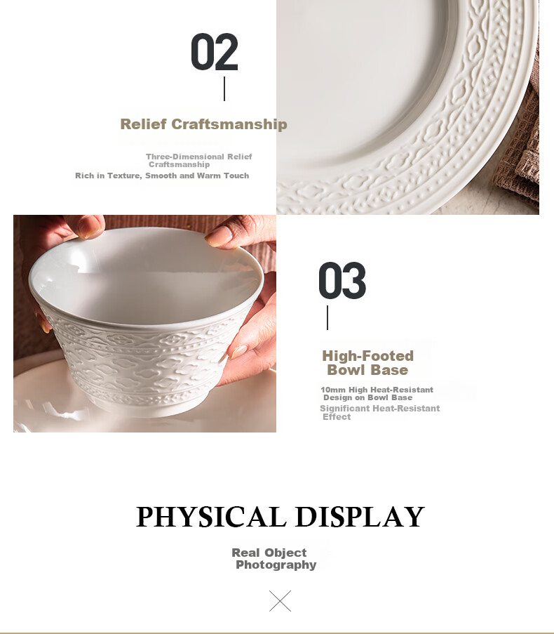 JIWUSENLIN Ceramic Bowl And Plate Set with Chopsticks, Complete Tableware Set for Home Use, Housewarming Gift Box, Muyun 43-Piece Set 11