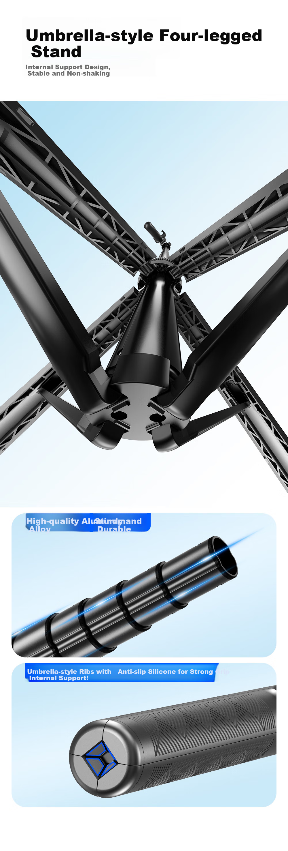 SUOYING [Over 100K Sold] Selfie Stick Gimbal Stabilizer, All-In Shooting Device, Portable Travel 360-Degree Rotation Anti-Shake Three-Axis Phone Stand, Shooting Floor Stand for Live Streaming 11