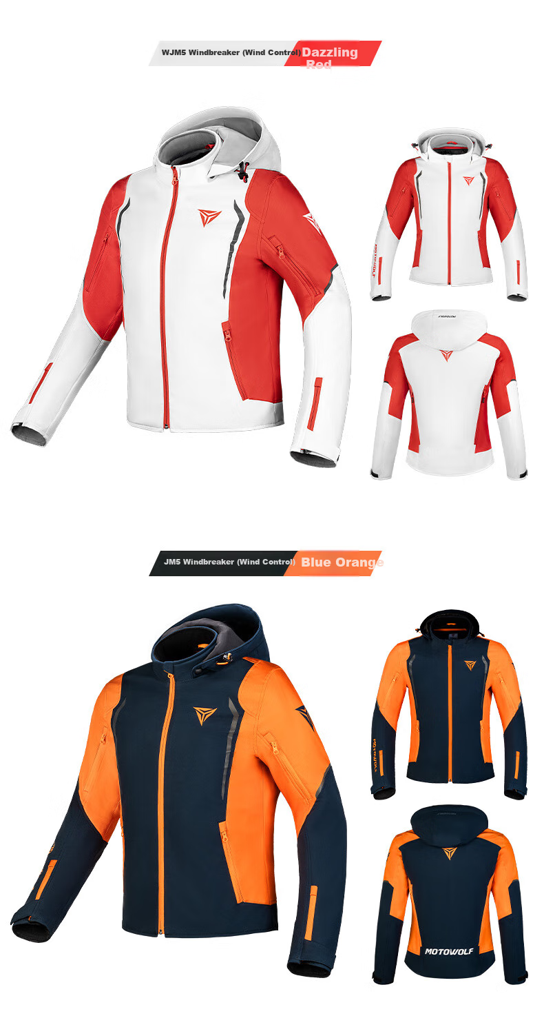 MOTOWOLF Motorcycle All-Season Riding Jacket, Windbreaker for Men And Women, Casual Windproof And Crash-Resistant Motorcycle Gear 17