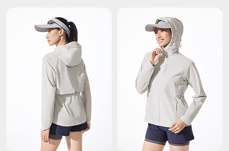 BOSIDENG Summer National Standard Original Yarn Sunscreen Jacket Women UPF100 Outdoor UV Protection Slim Travel Coat 19