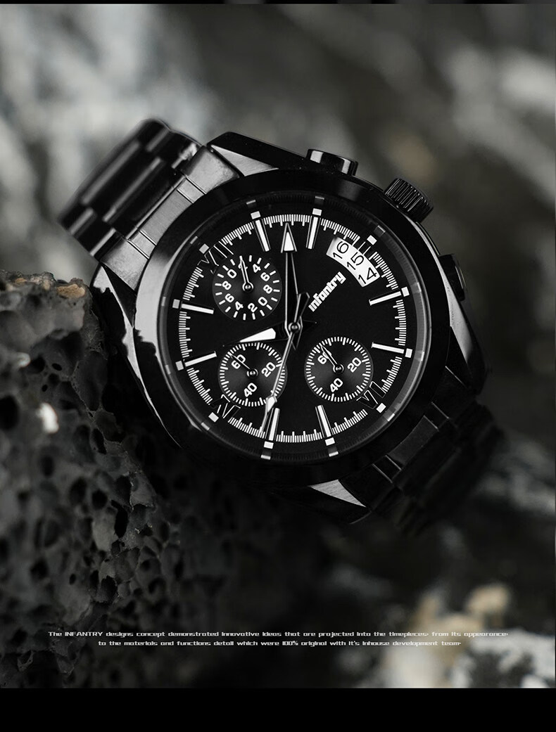 INFANTRY Eagle Black Knight Men's Fashion Waterproof Steel Band Business Quartz Watch Birthday Gift for Boyfriend 3