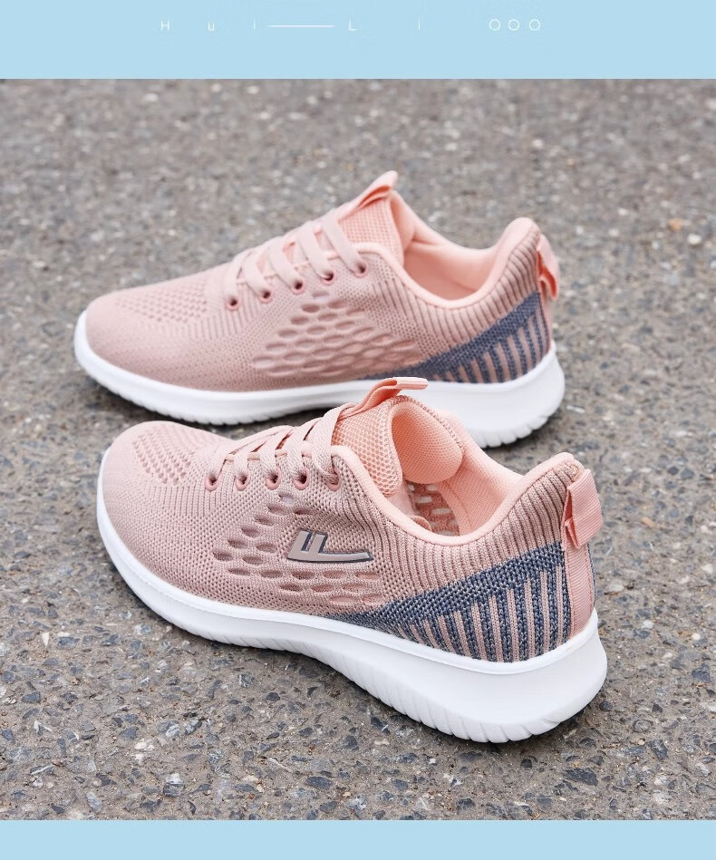 Warrior Women's Sports Shoes Spring Summer Shock Absorption Soft Sole Rebound Casual Shoes for Moms and Elderly 0686 Pink Purple Size 38 21