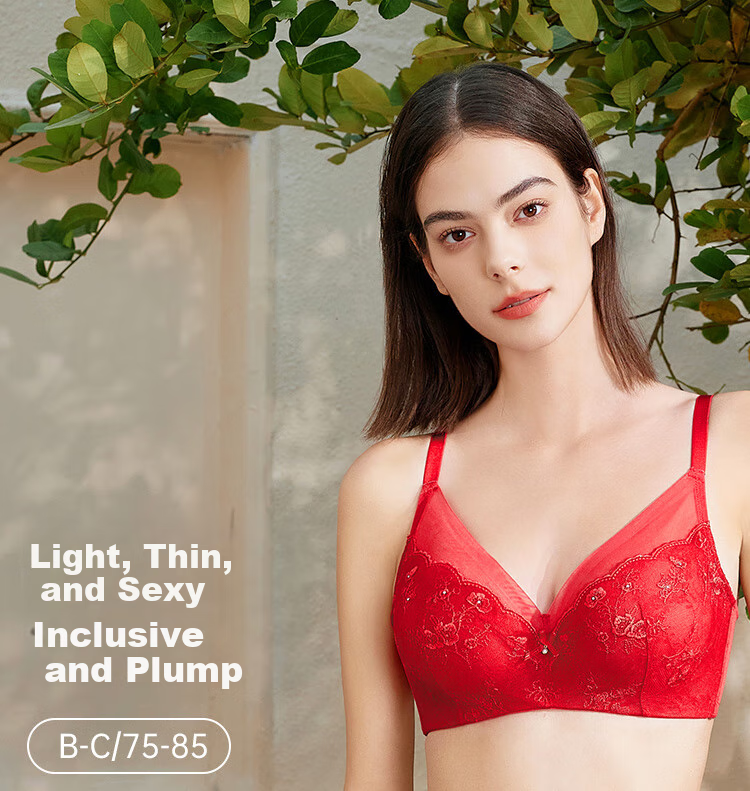 Ordifen Women's Embroidered Push-Up Soft Wireless Bra, Zodiac Year New Vintage Moisture-Wicking Embroidered Brassiere XB4320 1