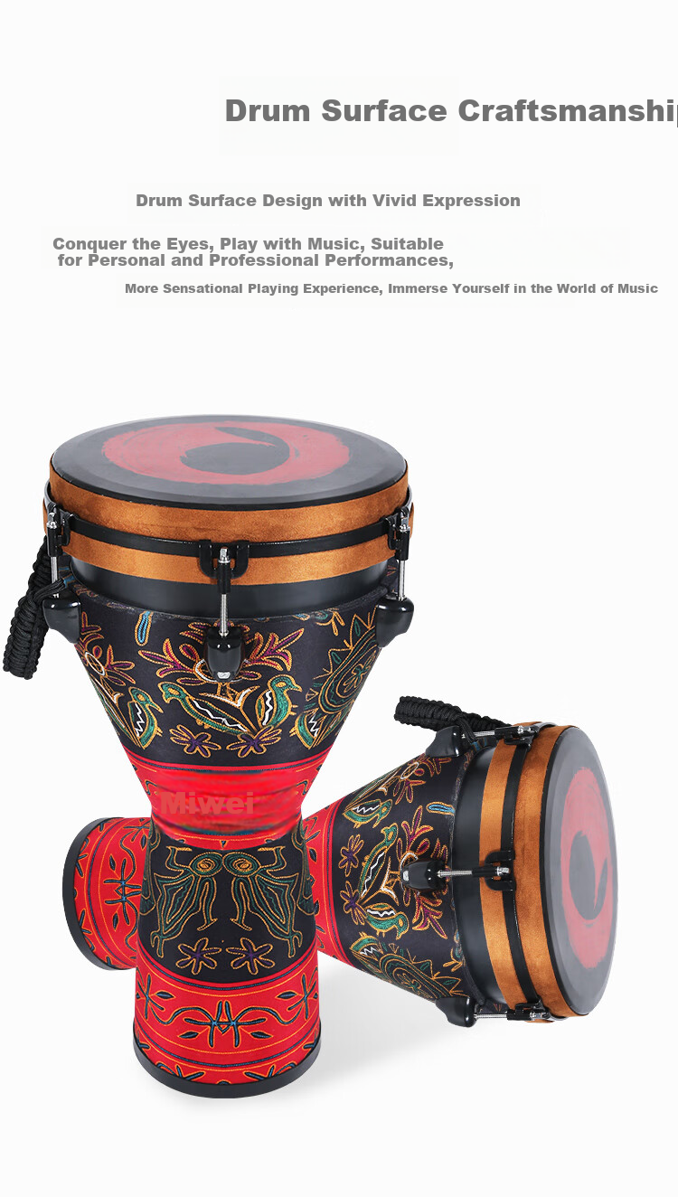MOSEN 12-Inch Professional African Drum, Carbon Fiber Material Lijiang Hand Drum, Adjustable Tuning Fashion Style, Cosmic Blue 6