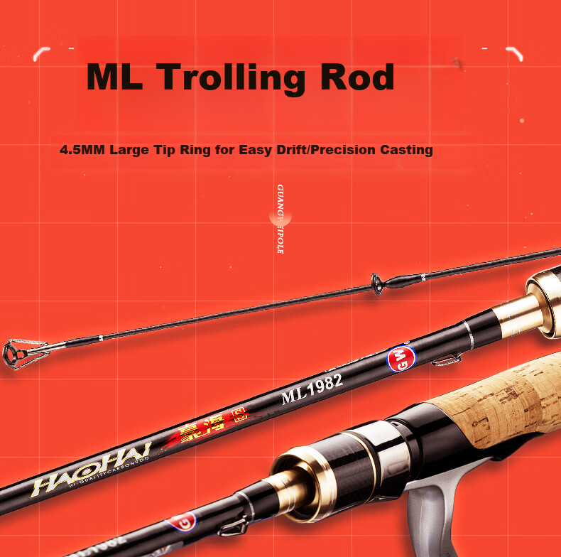 GW Fishing Rod, 1.68 Meters, Haohai Lure Rod Set, ML Action, Straight Handle Spinning Reel Lure Rod Set, Fishing Rod 1