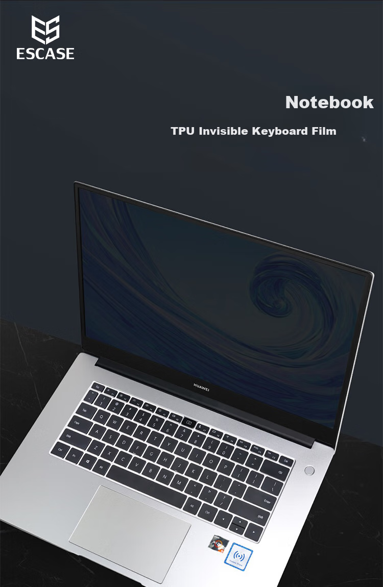 ESCASE Huawei MateBook 14 Keyboard Cover for 2019/2020/2021/2022 Laptop, Functional Key Silicone Cover, Quick Access Keys, Translucent Protective Film, Waterproof And Dustproof 1
