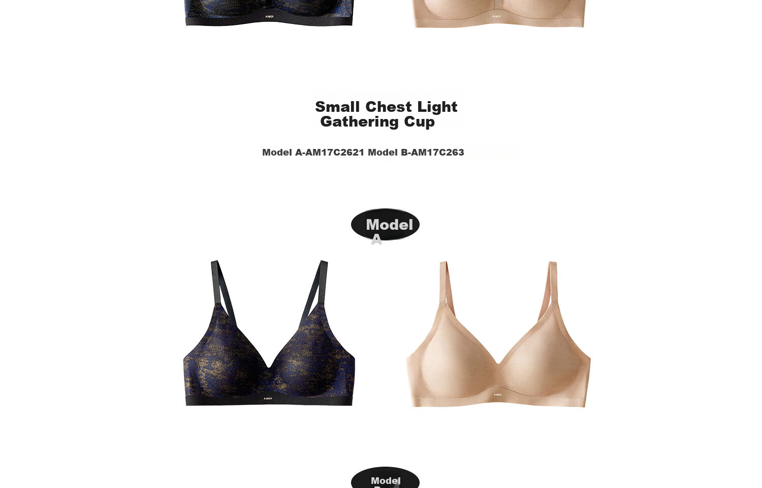 Aimer Women's Bra, Woven Silk 4/4, Wireless, Full Coverage, Thin Modal Bra, AM17C261, Starry Night YH4, Size 170 9