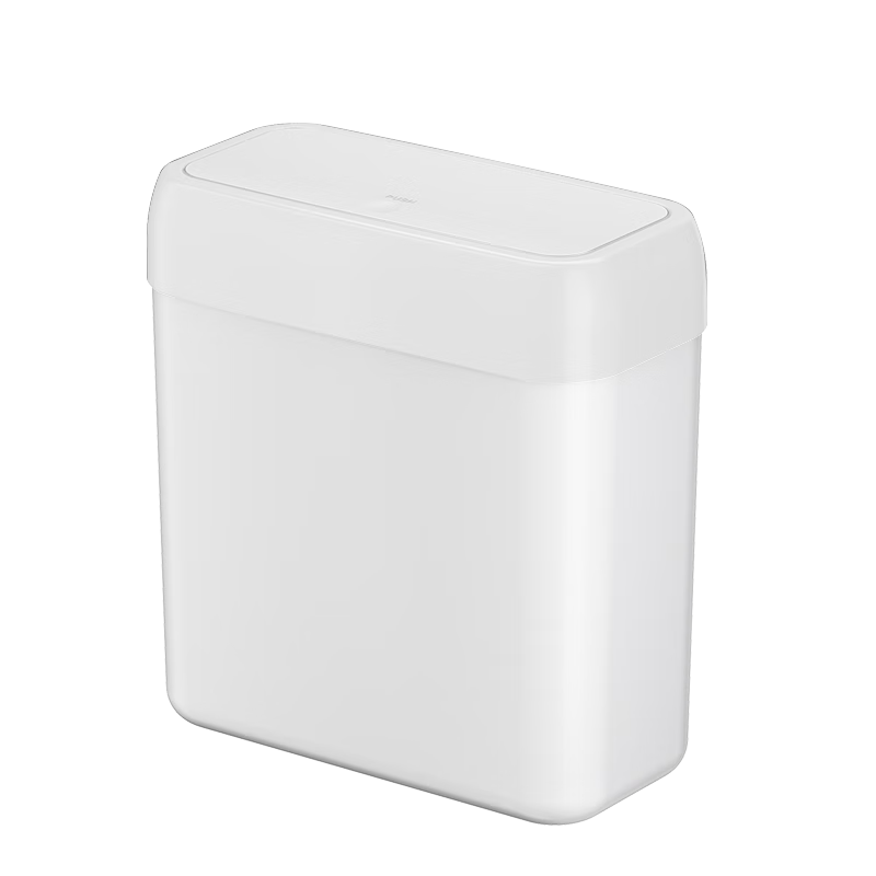 Zhailishi Narrow Gap Trash Can with Push-Open Lid, Medium Size 8L for Bathroom, Living Room, Kitchen, Bedroom
