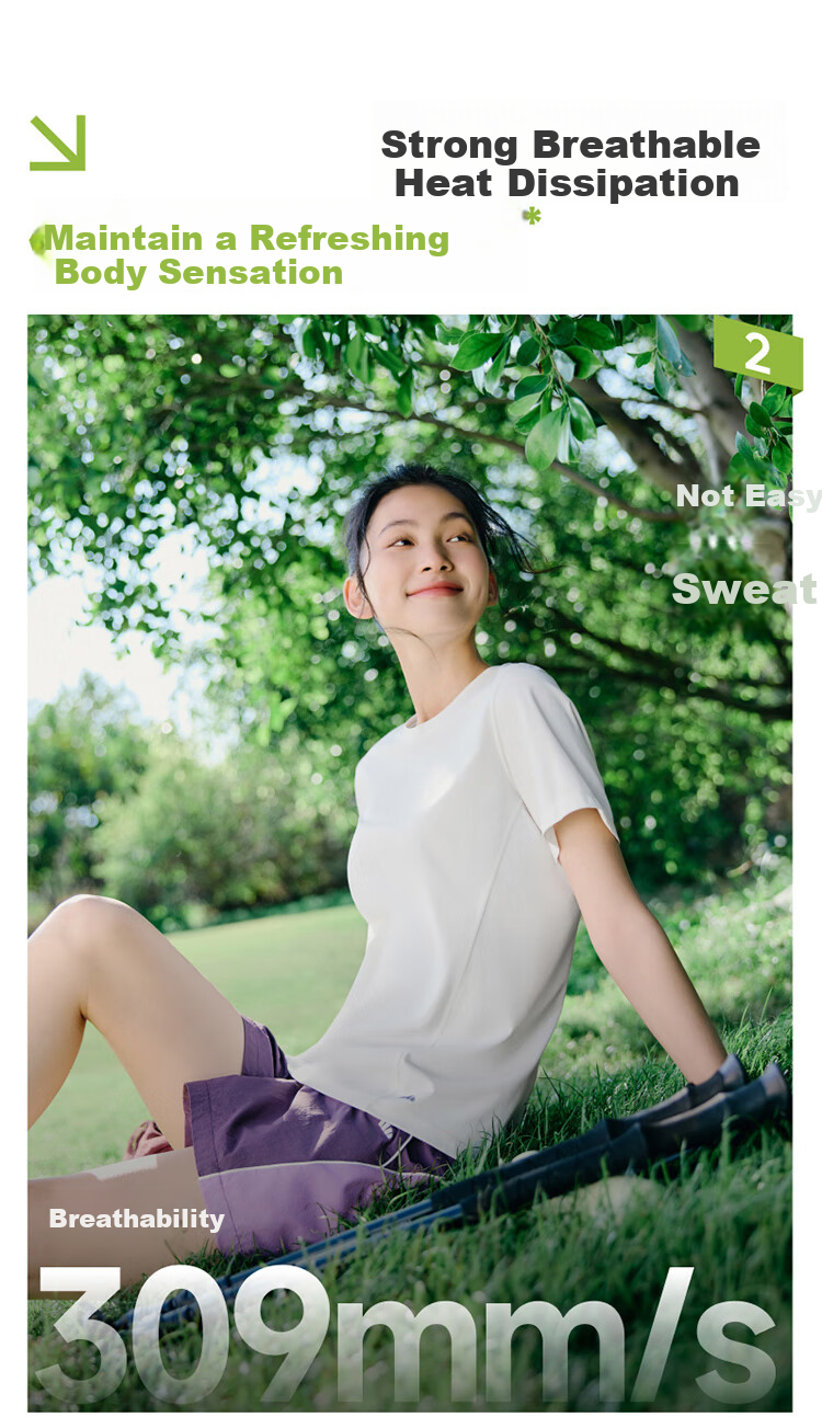 Beneunder Women's Quick-Dry Cotton-Feel Short Sleeve Outdoor Sports Breathable Basic T-Shirt DR018 Fresh Green L 5