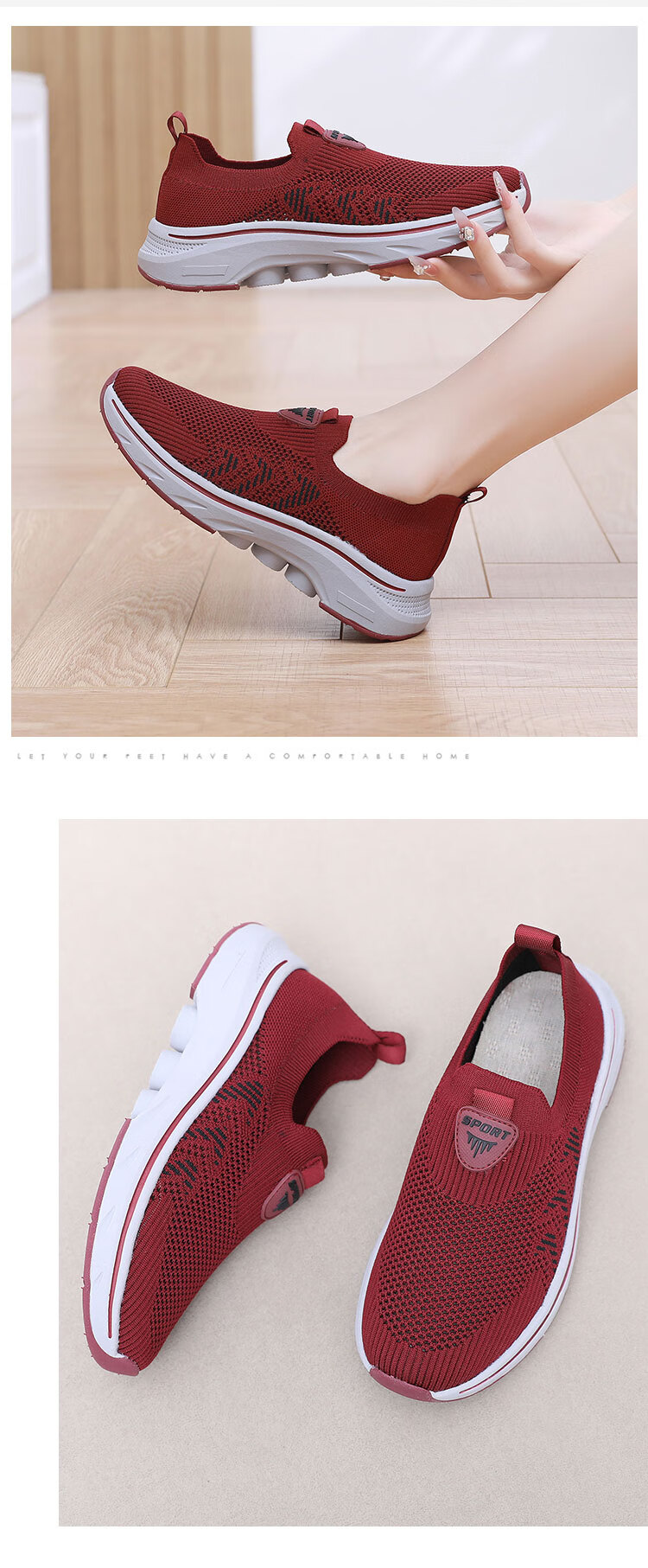 Anglerfish Old Beijing Cloth Shoes Women's Summer Breathable Mesh Slip-On Walking Shoes A6008 Gray Size 38 10