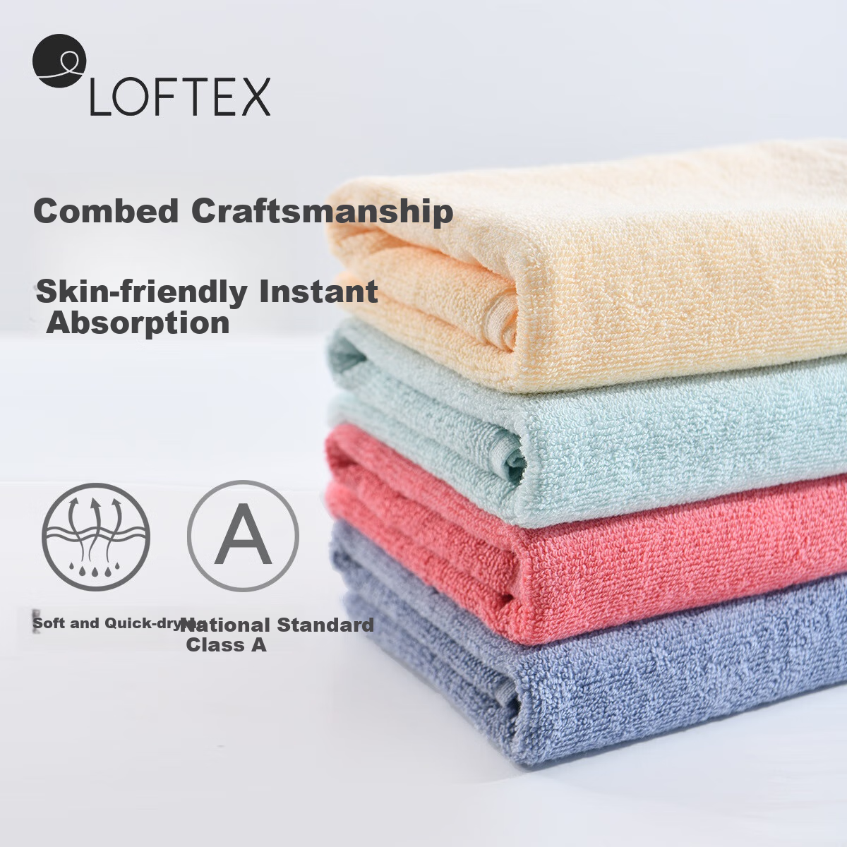 Yaguang Towels, Pure Cotton, Grade A Soft And Skin-Friendly, Absorbent, Not Prone to Shedding, Suitable for Face Washing And Bathing, He Lan Face Towels, Pack of 4