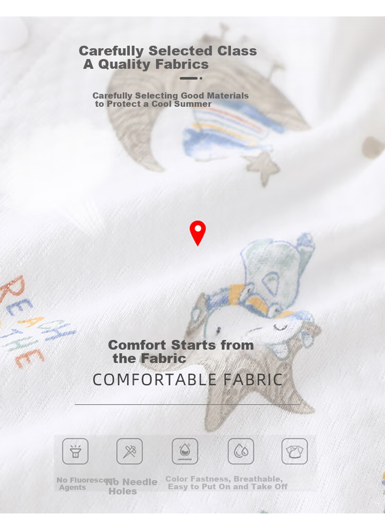 9I9 Baby Romper Thin Pure Cotton Sleeveless Bodysuit Newborn Onesie Infant Crawling Suit Sleeping Bag Lion Pattern 100cm 4