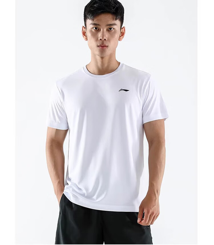 LI-NING Men's Summer Quick-Dry Breathable Short Sleeve T-Shirt AHST575-1-S 14