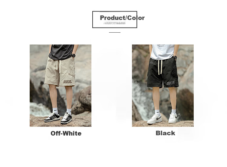 MMOPTOP Mountain Series Outdoor Sports Shorts for Men, Summer Comfortable Loose High Street Cargo Five-Point Pants CH01 Black 2XL 3
