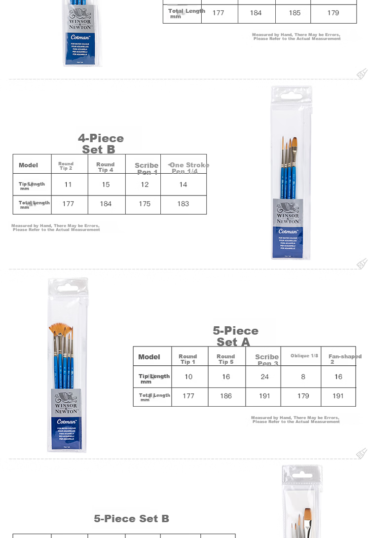 WINSOR&NEWTON [Freud Brand], Gouache Watercolor Pens, Imported Watercolor Pens, Line Pens, Color-Filling Pens, Set of 4, Style A 5