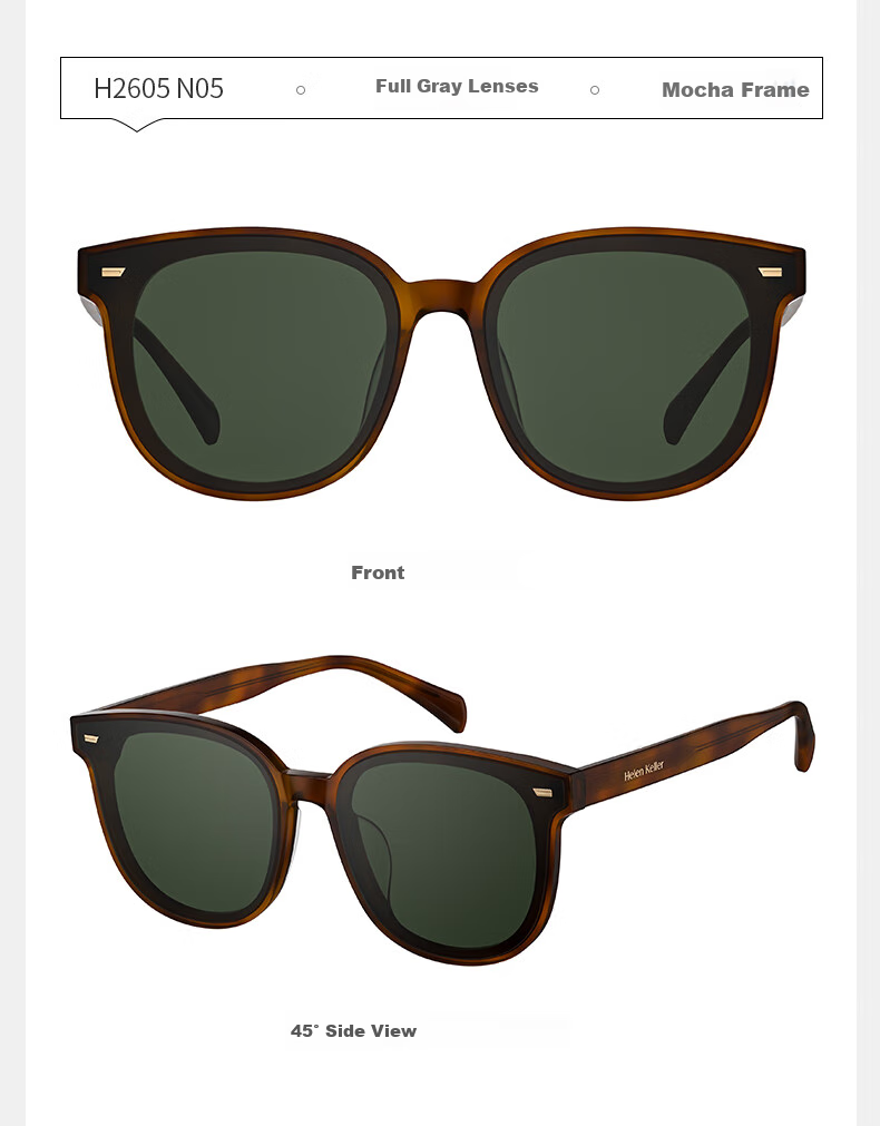 HELEN KELLER Sunglasses for Men And Women, UV Protection, Slimming Effect, Driving And Outdoor Use, Sun Protection Glasses H2605N08 9