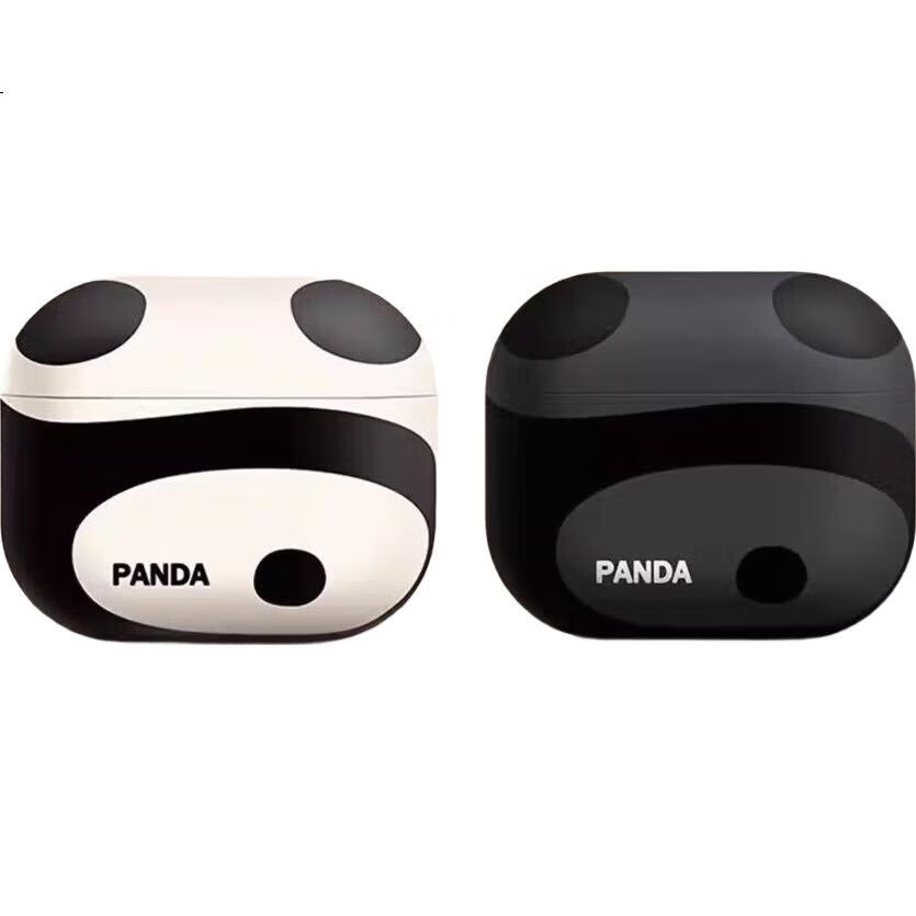 Чехол для наушников Sihuanke AirPods 4, совместимый с Apple Earphones, силиконовая накладка для AirPods 4, защитный чехол для AirPods 4 - Дизайн Панда - Белый