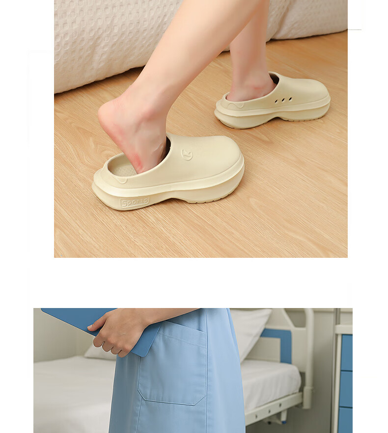 FOOTOPPO Height-Increasing Open-Toe Nurse Shoes Women's Medical Slip-On Non-Slip Surgical Clogs 11