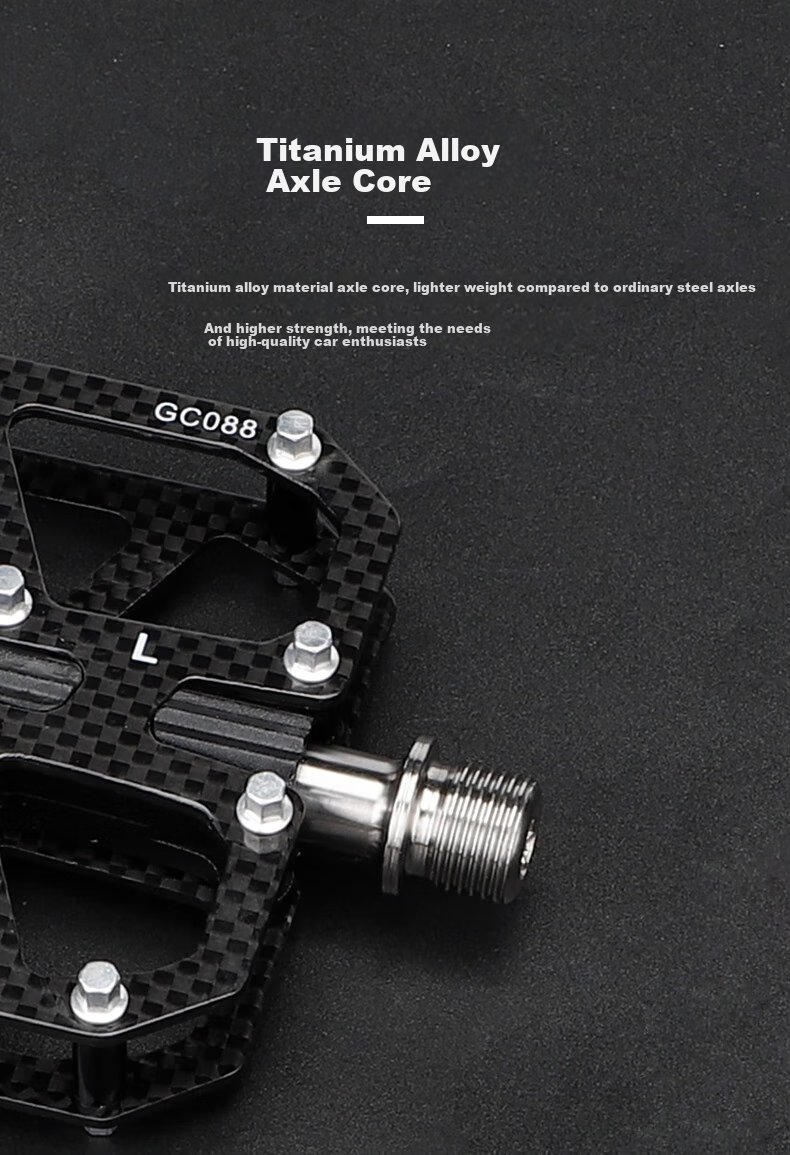 GUB Carbon Fiber Bicycle Pedals, Sanpei Lin Road Mountain Universal Titanium Bearing Pedals 8