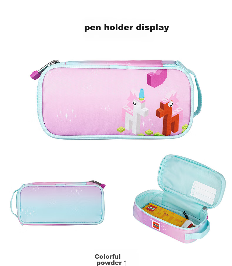 LEGO Stationery Box for Primary And Secondary School Students, Soft Pencil Case with Handle, Multifunctional Simple Design, Black Building Blocks 10052 5