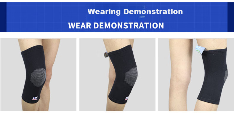 LP 951 Knitted Breathable Thin Outdoor Sports Cold-Resistant Knee Support Joint Brace Pair L 4