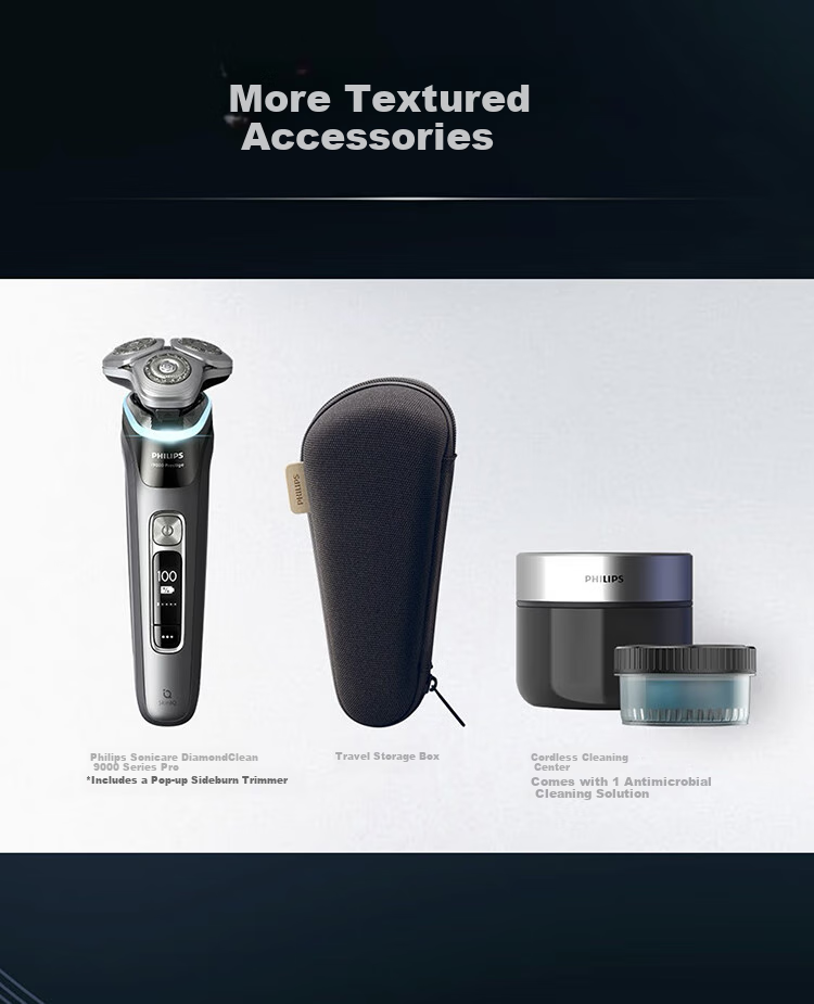 PHILIPS [Mid-Autumn Festival Gift] New Self-Operated Electric Shaver with Rotating Guard, New 9 Series Pro+, 0.08mm Under-Skin Clean Shave Razor, Cleaning Chamber, Birthday Gift for Me 15