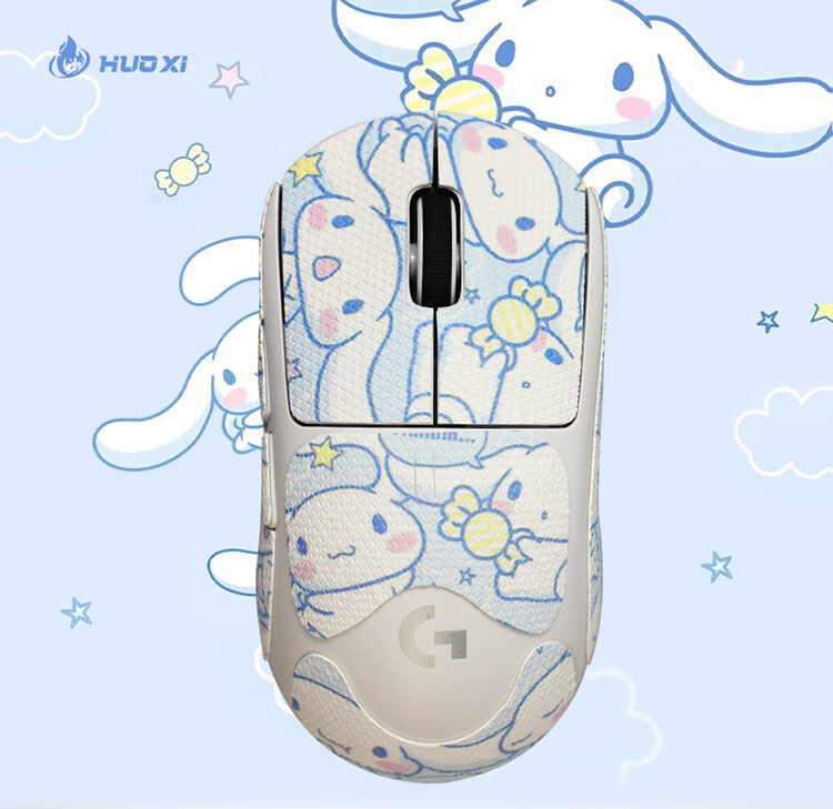 Huoshi GPW2 Mouse Anti-Slip Sticker Dog Poo King 2nd/3rd Gen Sweat-Absorbing Scratch-Resistant Mouse Sticker GPW 2nd/3rd Gen White Cinnamon Dog Full Coverage 1