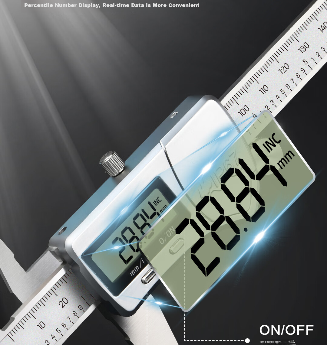 Deli Zinc Alloy Professional Digital Caliper with Stainless Steel Waterproof High Precision Vernier Laboratory Absolute Origin + IP67 9