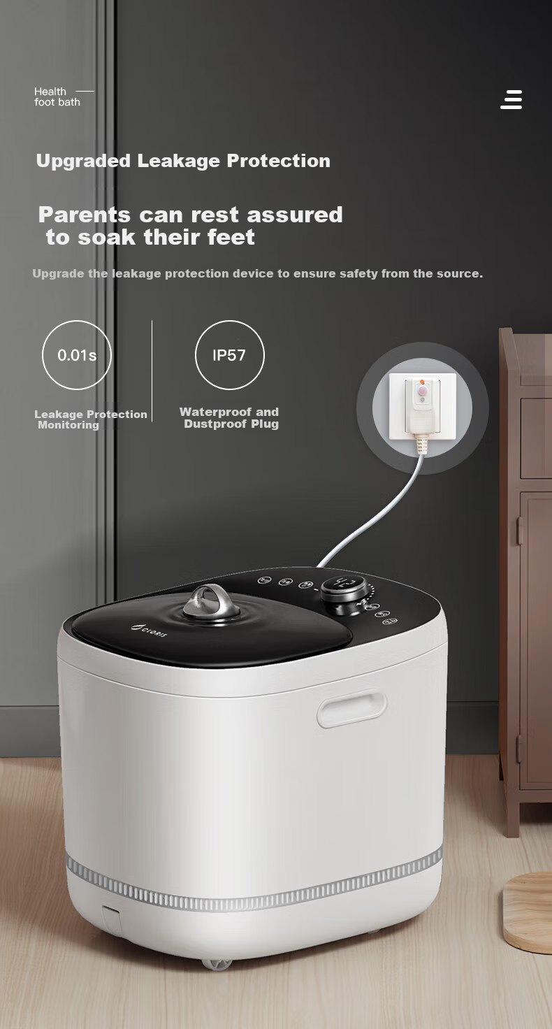CLORIS UV Sterilization Foot Bath Basin, Calf Soaking Bucket, Fully Automatic Massage Electric Heating Deep Bucket, Mid-Autumn Festival Gift for Wife Or Parents F766B 24