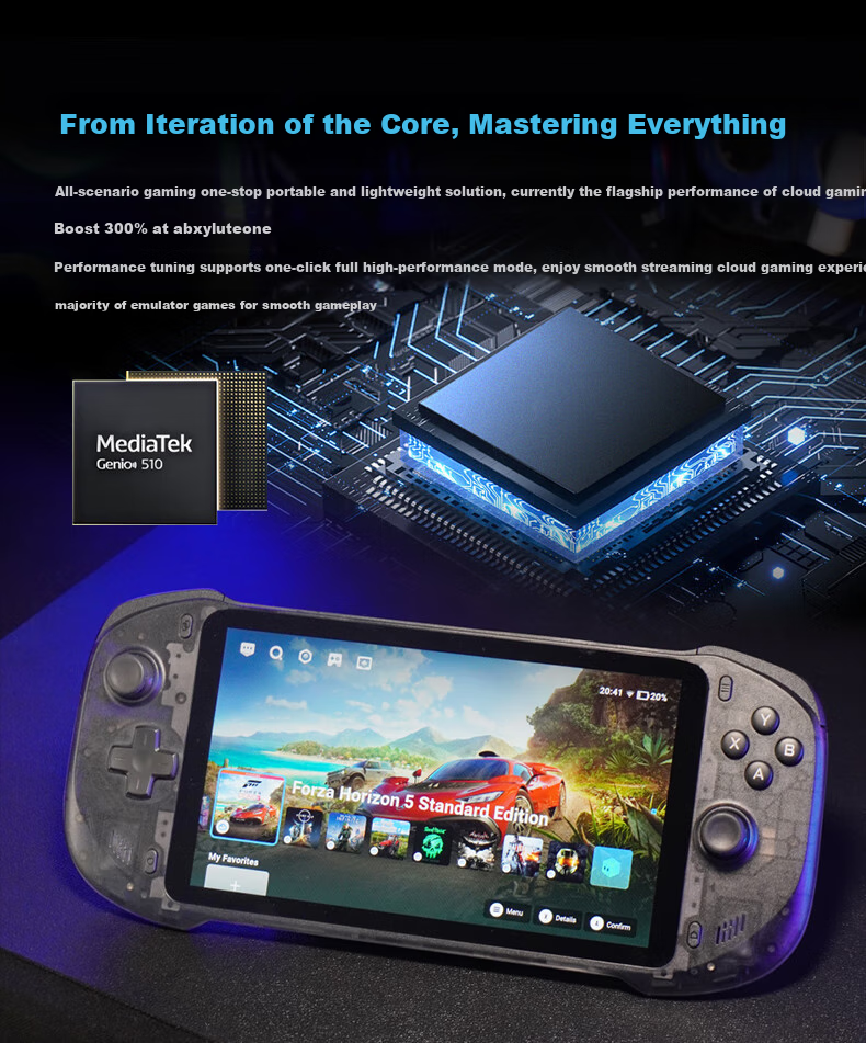 Abxylute One Pro Streaming Cloud Gaming Handheld Console, Portable Game Machine, PC Host Streaming, Cloud Games, Android Games, Massive AAA Titles at Your Fingertips, 4GB+64GB 2