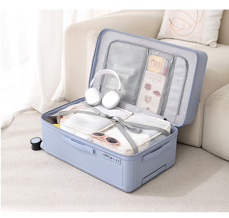 Lee High-Quality Large-Capacity Thickened Suitcase, Trolley Case, Travel Luggage, Password Lock Box, Aurora White, 28 Inches 41