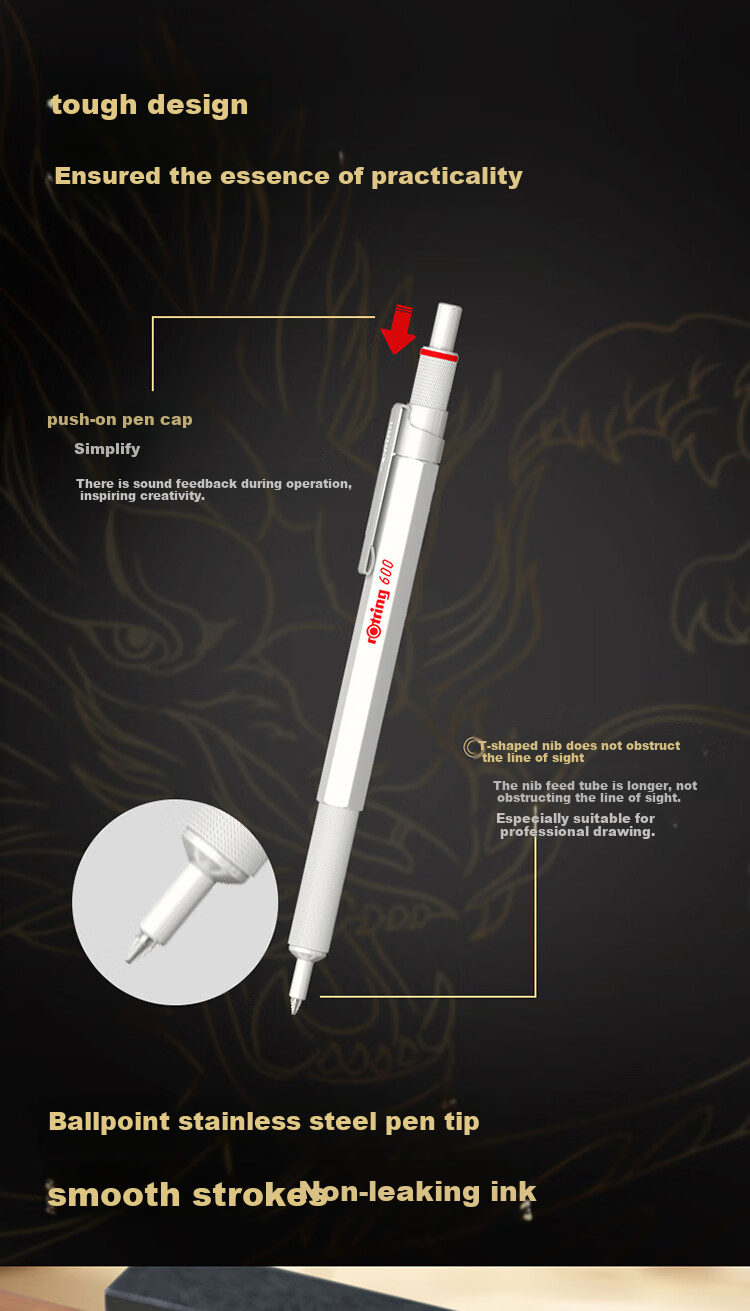 Rotring Ballpoint Pen Signature Pen Longteng Jirui Gift Box 600 Series Red High-End Business Gift Box for Gifting 3