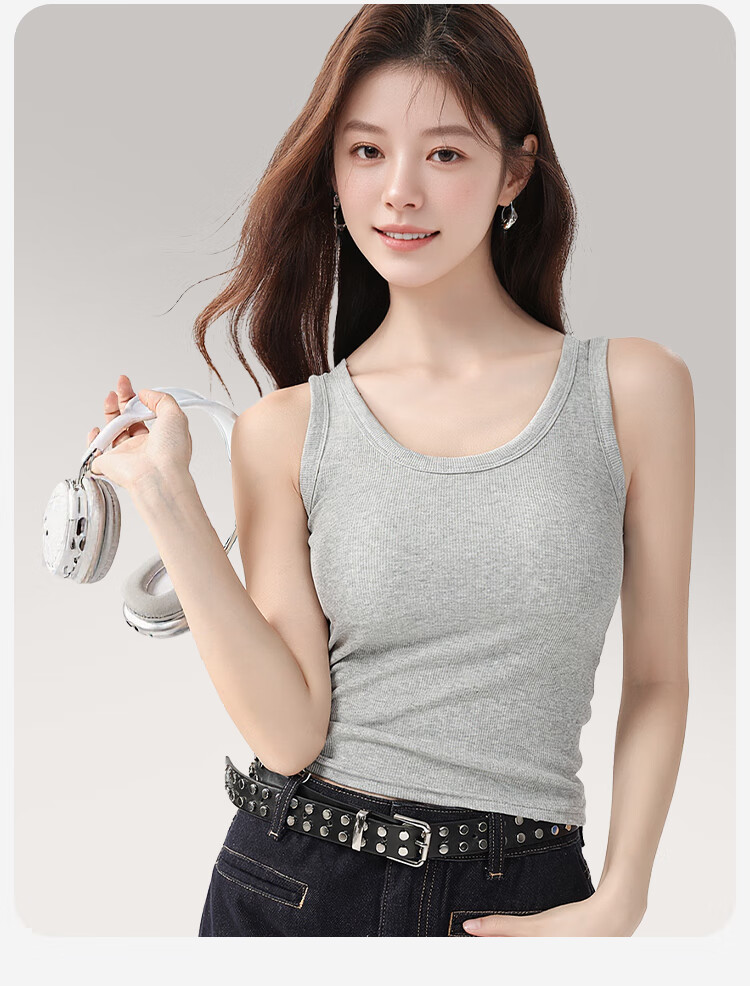 Urban Beauty [Mulberry Silk Moisturizing] Cotton Camisole with Built-in Bra Pad, Side Coverage, Antibacterial, Wearable as Outerwear or Innerwear for Women 18