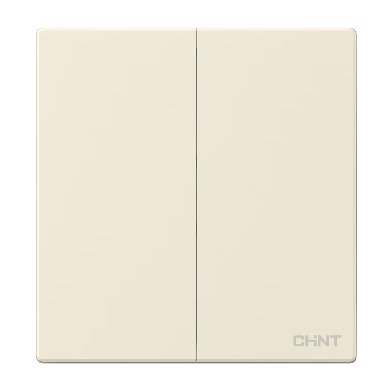 CHNT Switch Socket No-Paint Cream Style Large Panel Concealed Socket X1M One-Gang Two-Way Control Cheese Yellow