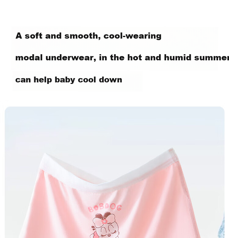 BOBDOG Girls' Modal Underwear, Thin Summer Boxer Briefs for Children And Toddlers, Antibacterial Cotton Bottom Shorts That Don't Pinch Pp 1