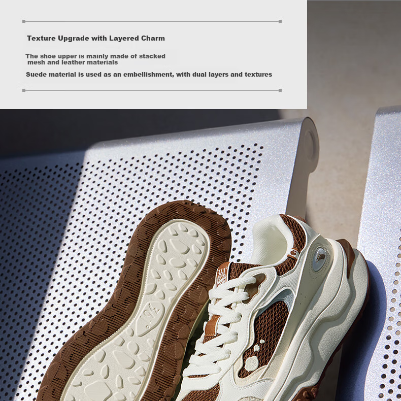 361° Sports Shoes, Peach Blossom Men's Shoes, Spring And Summer Retro Versatile Thick-Soled Casual Shoes, Height-Increasing Shoes for Men, 672536703-5 8