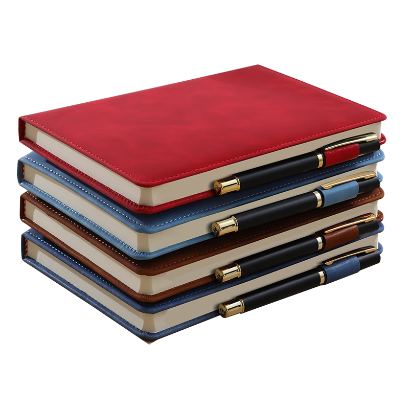 Jiaranheng Notebook B5 Thick Journal, Business Skin-Like Leather Notebook, Work Diary, Meeting Record Book, Office Stationery, Customizable, Red