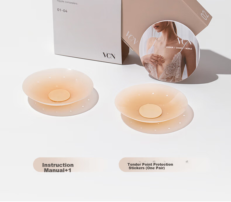 Vcn Breathable Nipple Covers - 1 Pair [02# White Warm Skin] Ultra-Thin Breast Pads for Women's Wedding Dresses And Spaghetti Straps, Preventing Nipple Showthrough 13