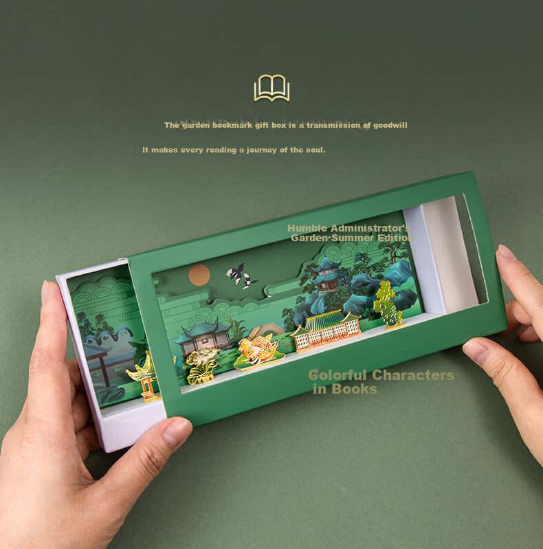 TIANSE Suzhou Garden Metal Bookmark Gift Box, Chinese Style Classical Cultural And Creative Tourism Souvenir, Graduation Gift for Whole Class, Teacher's Birthday Present, TS-5945 Summer/Zhuzhenyua 17