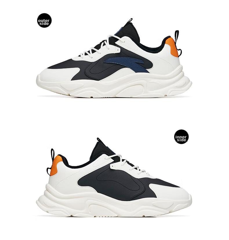Anta Little Millennium Men's Casual Shoes Summer Mesh Breathable Thick Sole Height Increasing Commuter Dad Running Sports Shoes 57