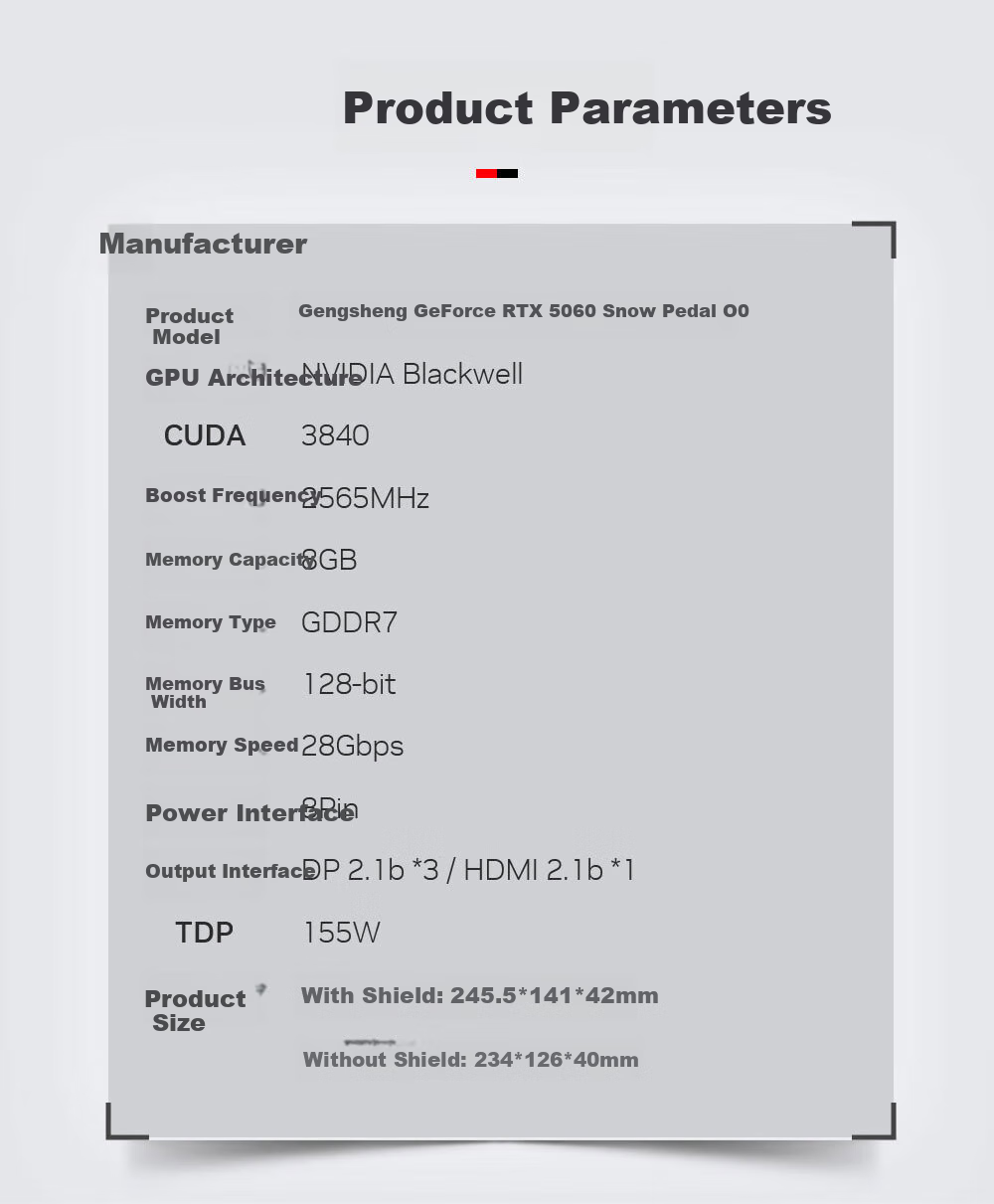 GAINWARD GeForce RTX 5060 Tuxiao OC 8G Graphics Card, DLSS 4.5, NVIDIA, E-Sports Gaming/Design Editing/AI Local Deployment 2