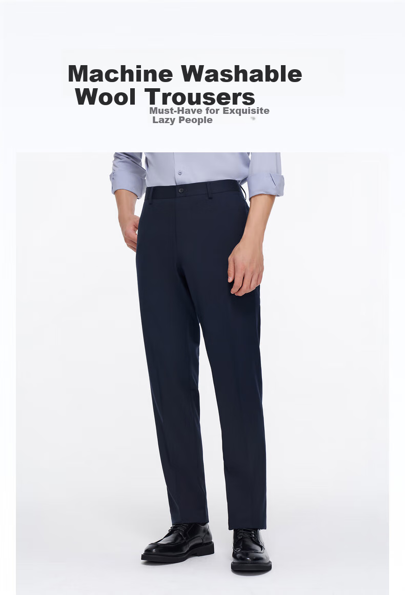 Goldlion [Machine Washable Wool] 26 Spring Summer Men's Stretch Business Dress Pants Long Trousers Beige 34 1