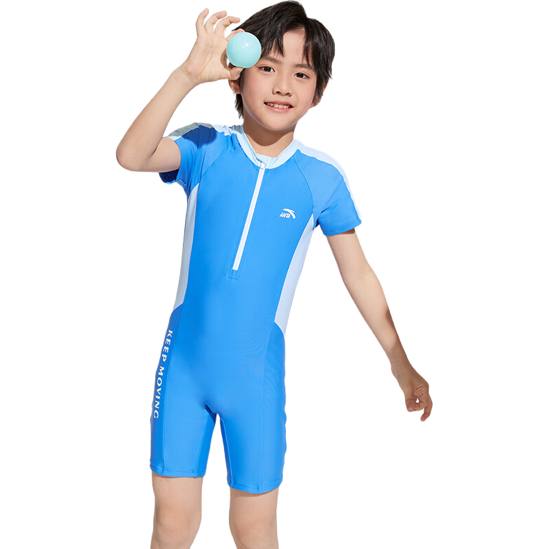 ANTA Children's Swimsuit for Boys And Girls, 2025 New Style One-Piece Square-Leg Swimwear, Kids' Hot Spring Beach Sun Protection Quick-Dry Swimwear