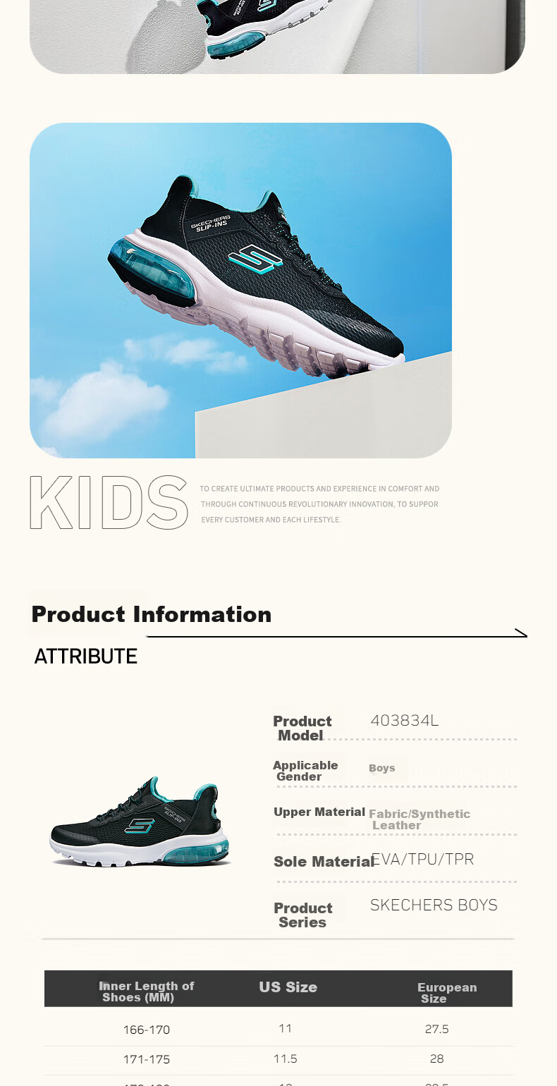 Skechers Kids' Slip-On Sneakers, Fashionable Casual Shoes for Boys, Breathable Sports Shoes for Spring And Autumn, Model 403834L 15