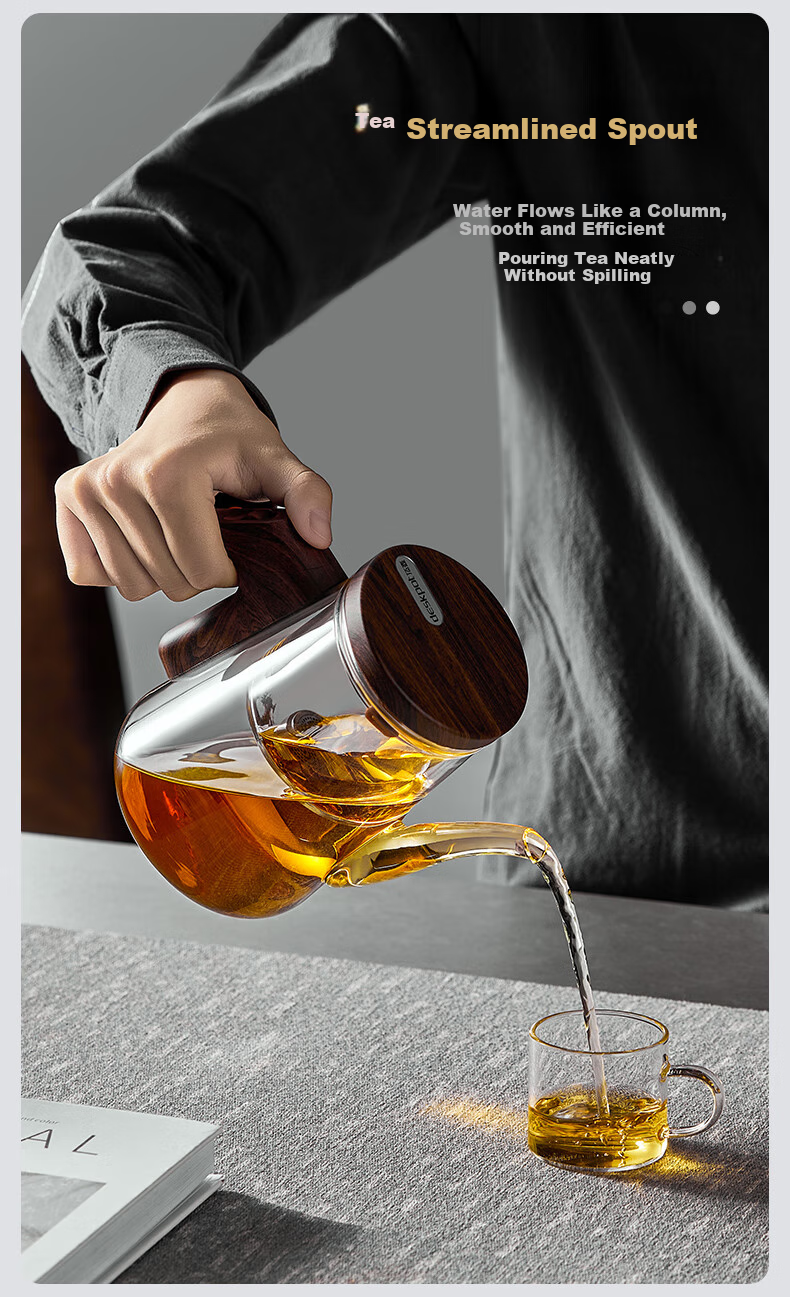 YIHUTEA Magnetic Floating Cup Tea Infuser without Handle, One-Button Drainage, High-End Office Tea Set, Tea-Water Separation Cup, Home Tea Maker 7