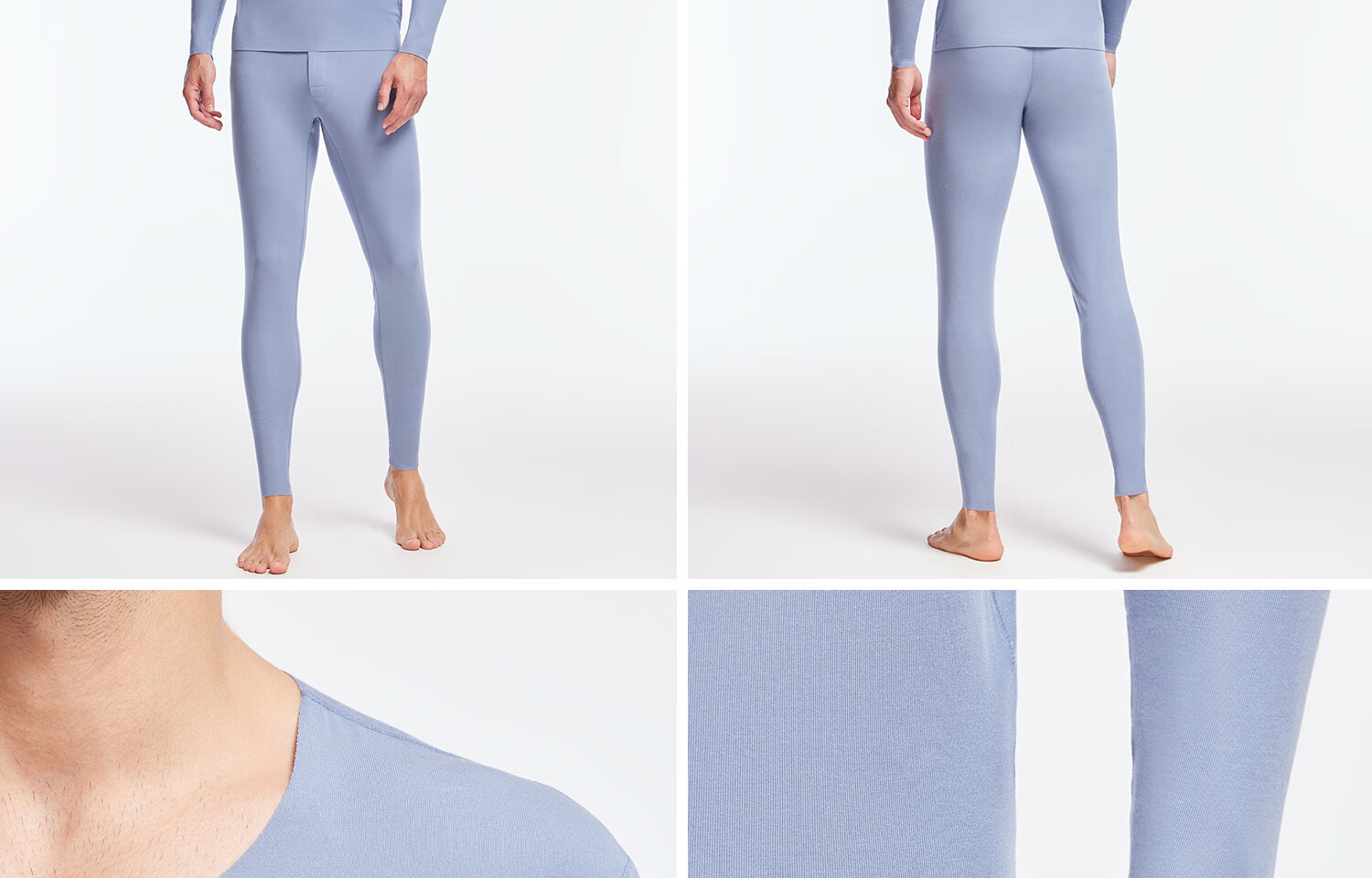 AIMER MEN Men's Thermal Base Layer Set Modal Seamless NS74J471 Dark Blue 185 26