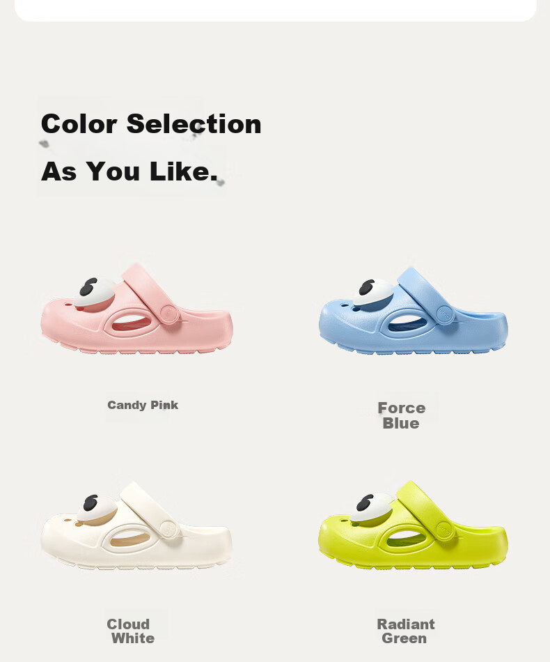 Poxi Big-Eyed Perforated Shoes for Boys And Girls, Non-Slip Cute Soft-Soled Beach Sandals, Children's Closed-Toe Slippers 12